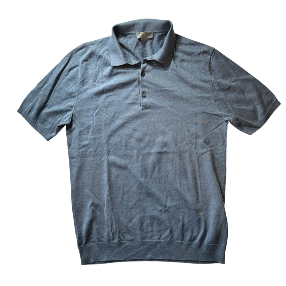 COS Men's Silk Cotton‎ Blue T-Shirt Polo S